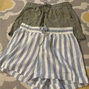 GAP Olive and Striped Blue Women's Cargo Shorts
